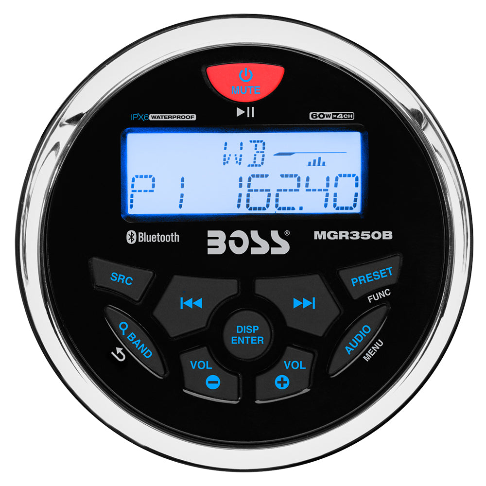 Boss Audio MGR350B Marine Gauge Style Radio - MP3-CD-AM-FM-RDS Receiver