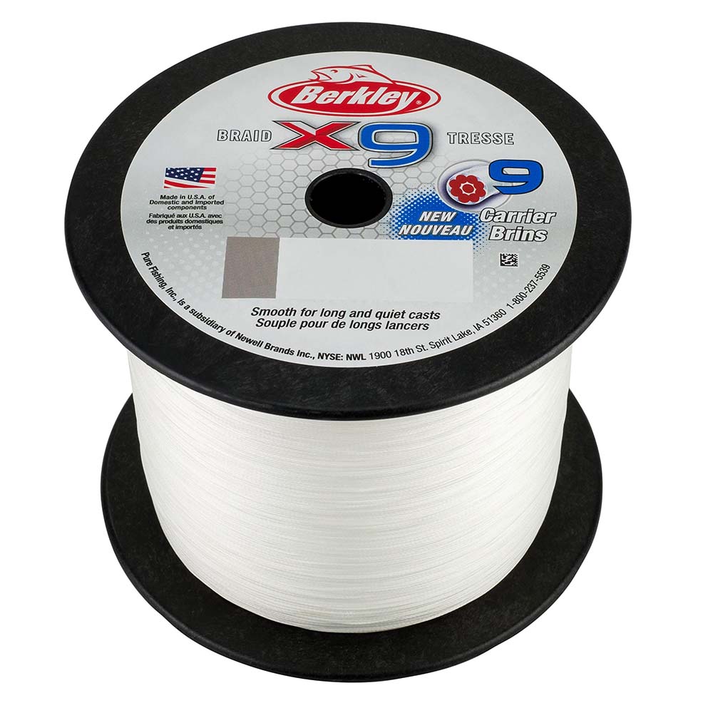 65lb braided fishing line Berkley x9 Braid Crystal - 65lb - 2188 yds