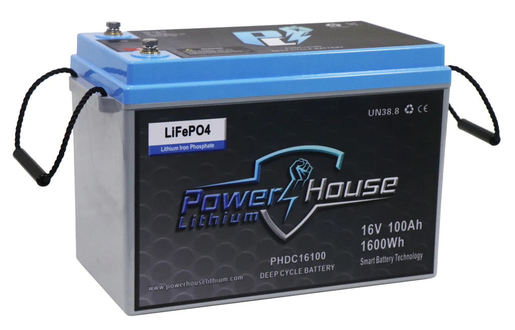 POWERHOUSE LITHIUM 16V 100AH DEEP CYCLE BATTERY (5 TO 6 DEVICES)