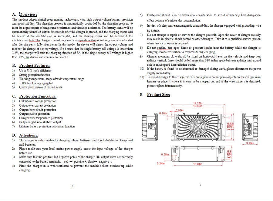 PowerHouse 24V 15A AC Waterproof Onboard Charger