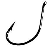 Gamakatsu Drop Shot Hook Black Size 1-0 6ct