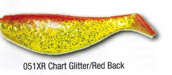 Luckie Strike Shad Minnow MC 5" 50ct Chart Glitter-Red Black