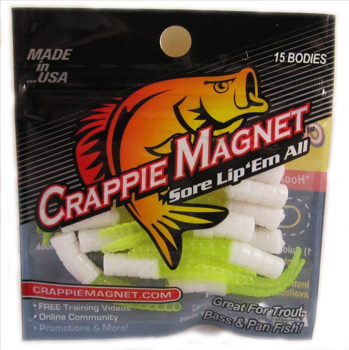 Leland Crappie Magnet 1.5" 15ct White-Chartreuse