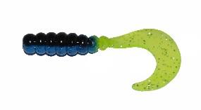 Big Bite Fat Grub 2" 10ct Black-Blue-Chartreuse Silver