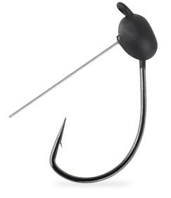 Mustad Wacky Weedless Jig Head, 1-16 Matte Black, Sz2 3PK