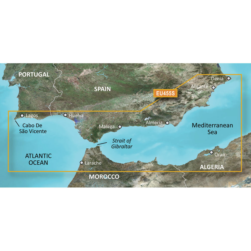 Garmin BlueChart® g3 Vision® HD - VEU455S - Alicante to Cabo de Sao Vicente - microSD™-SD™