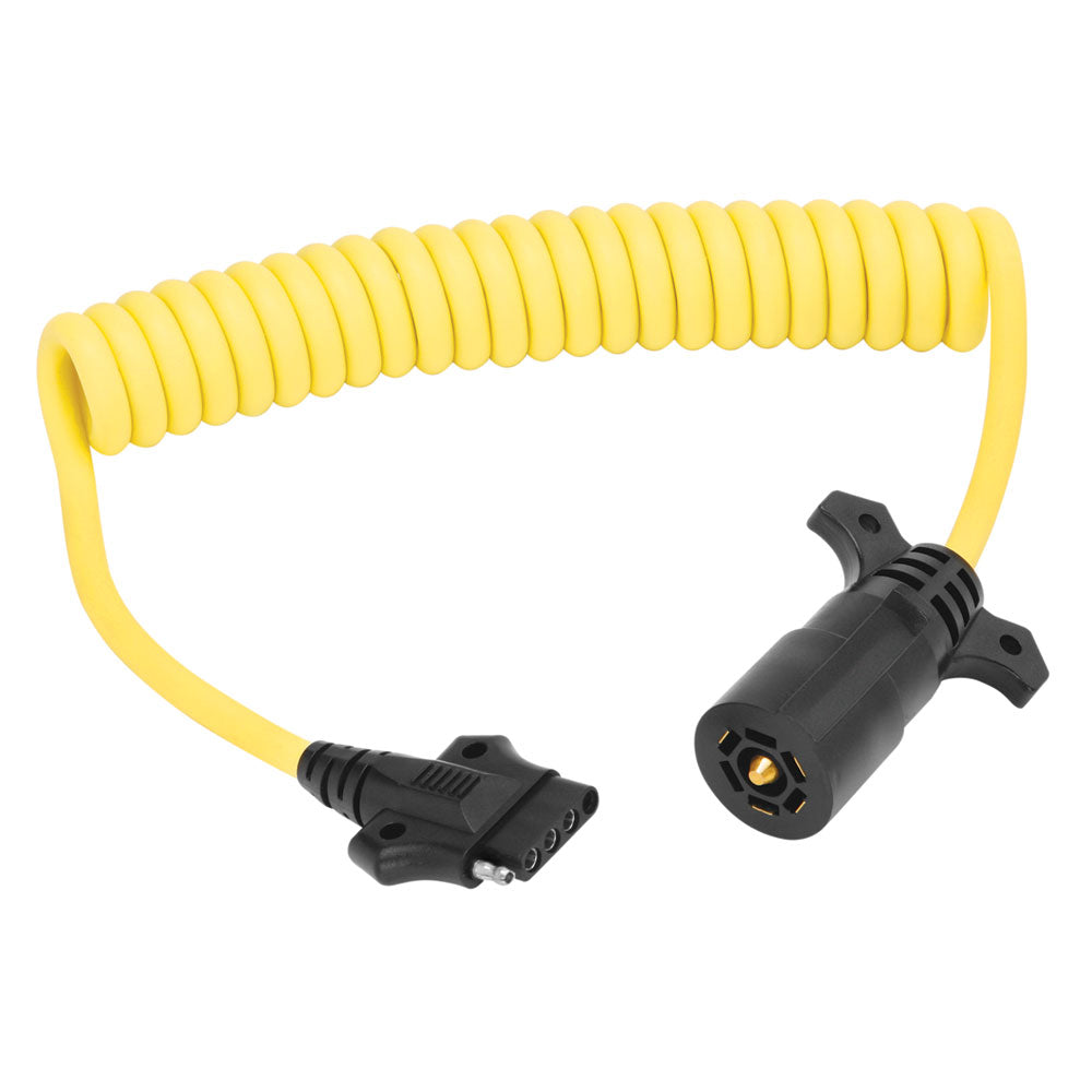 Wesbar 7-Way Trailer To 5-Way Flat Car End Coiled Jumper w- 8ft Cable