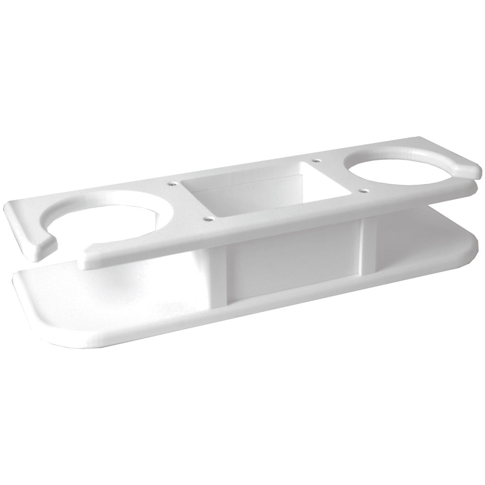 TACO 2-Drink Poly Holder w-Catch-All - White
