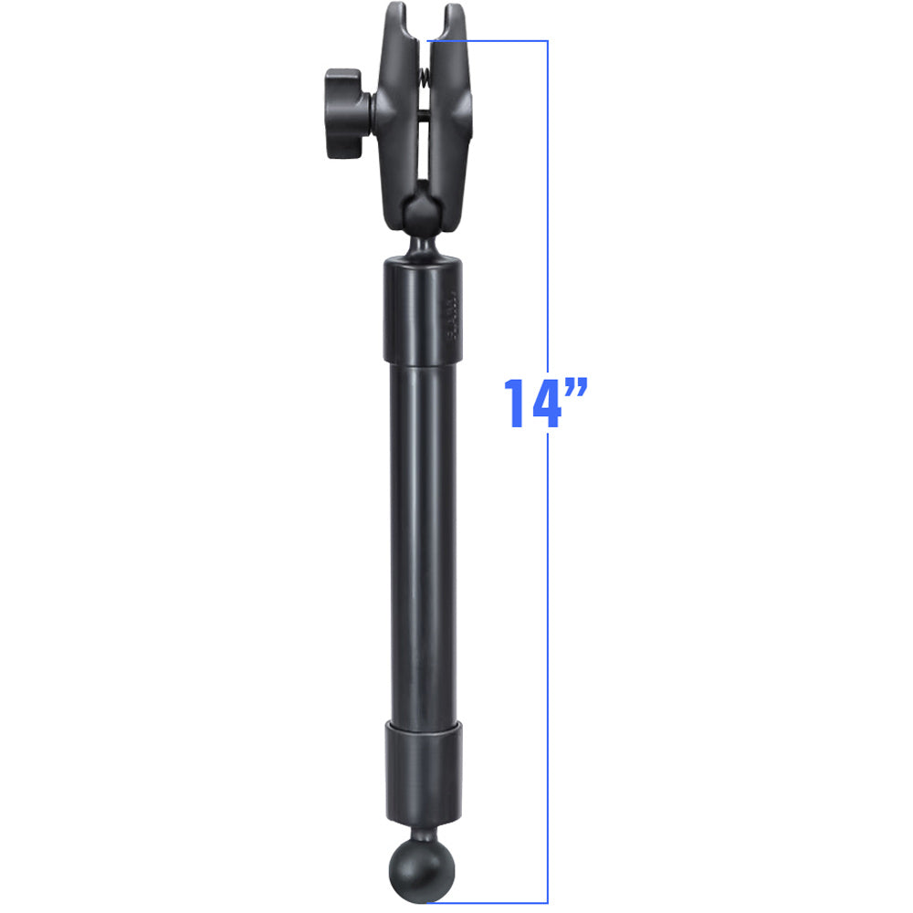 RAM Mount 14" Long Extension Pole w-2 1" Ball Ends and Double Socket Arm