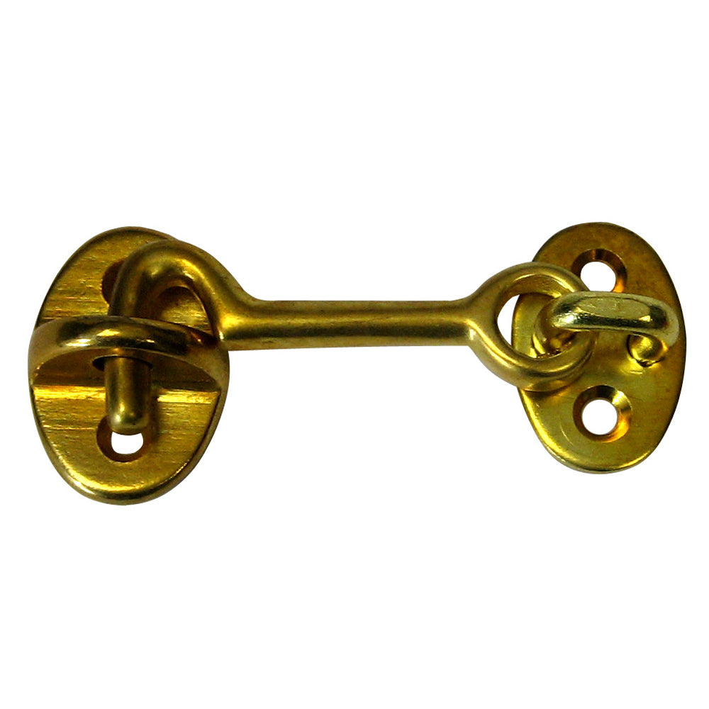 Whitecap Cabin Door Hook - Polished Brass - 2"