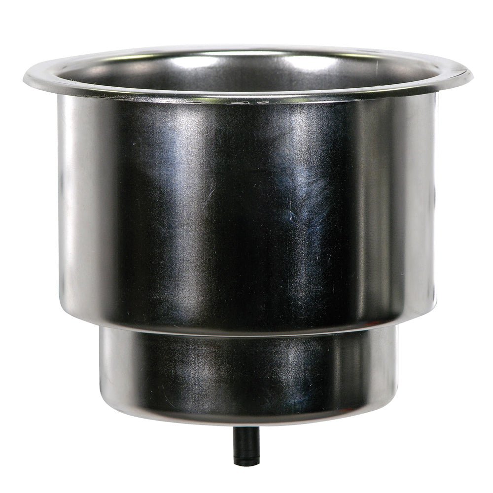 Whitecap Flush Cupholder w-Drain - 302 Stainless Steel