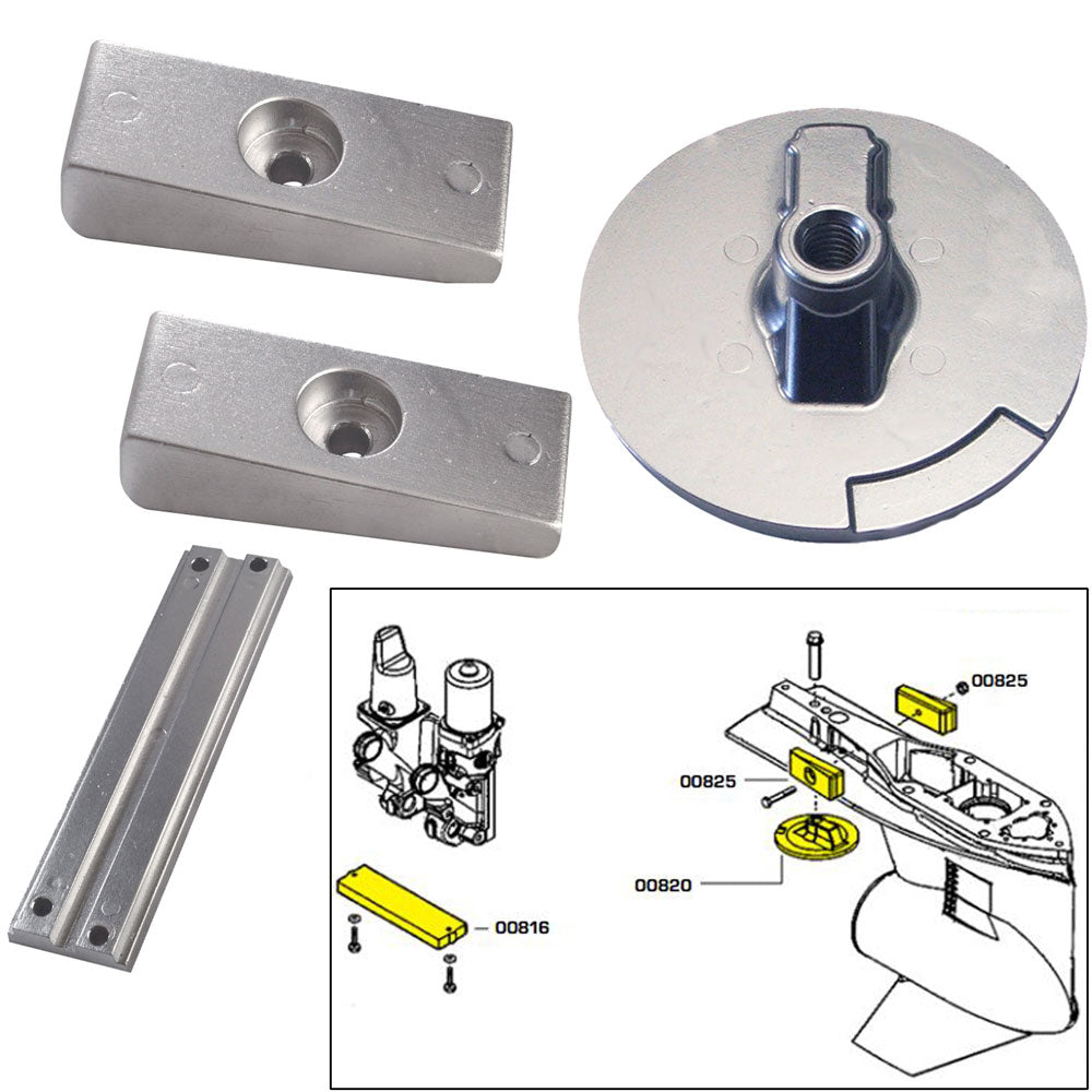 Tecnoseal Anode Kit w-Hardware - Mercury Verado 4 - Zinc