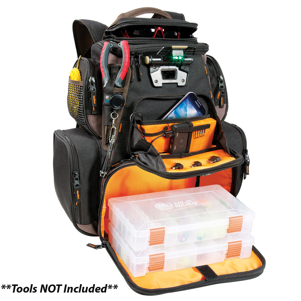 Wild River Tackle Tek Nomad XP - Lighted Backpack w- USB Charging System w-2 PT3600 Trays