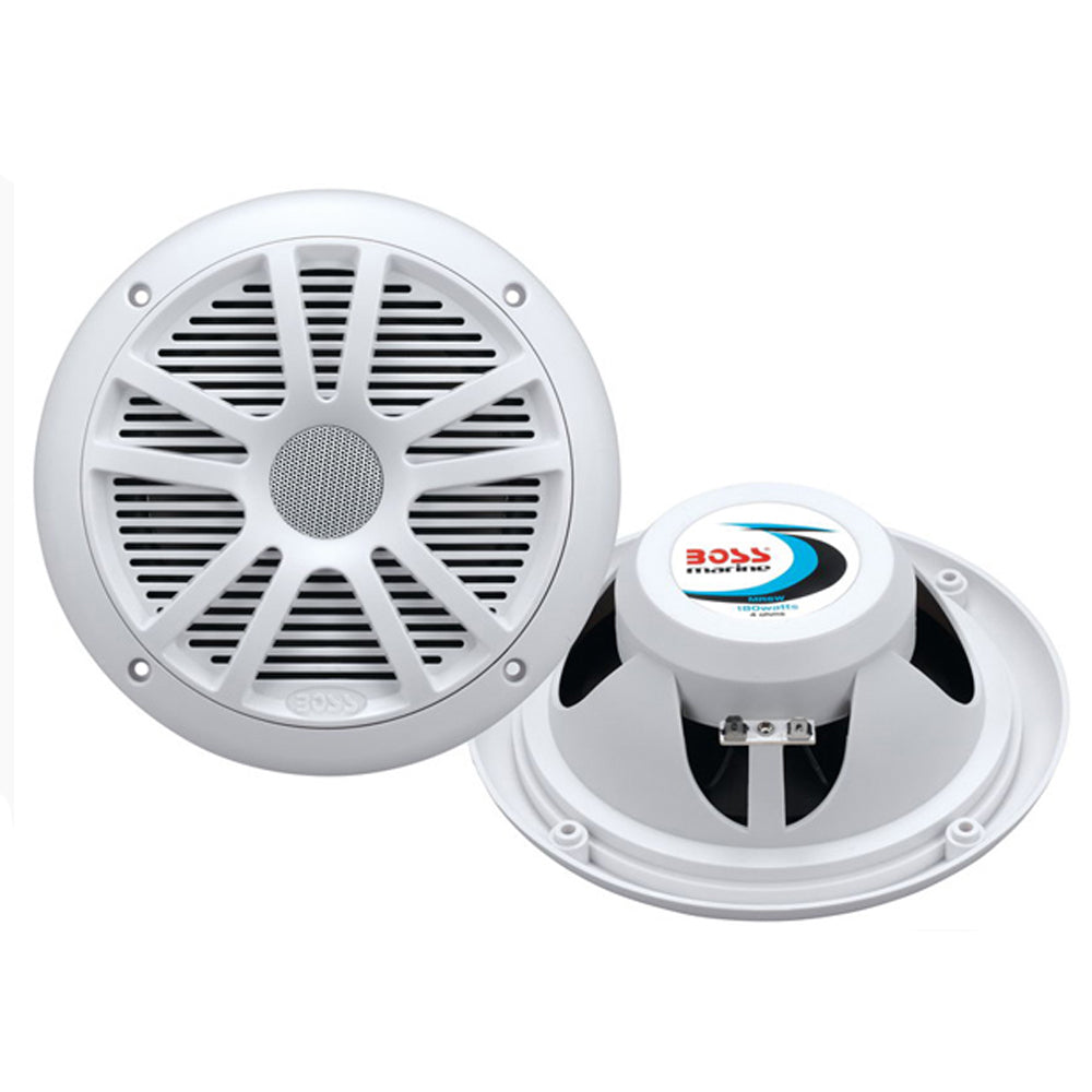 Boss Audio MR6W 6.5" Dual Cone Marine Coaxial Speaker (Pair) - 180W - White