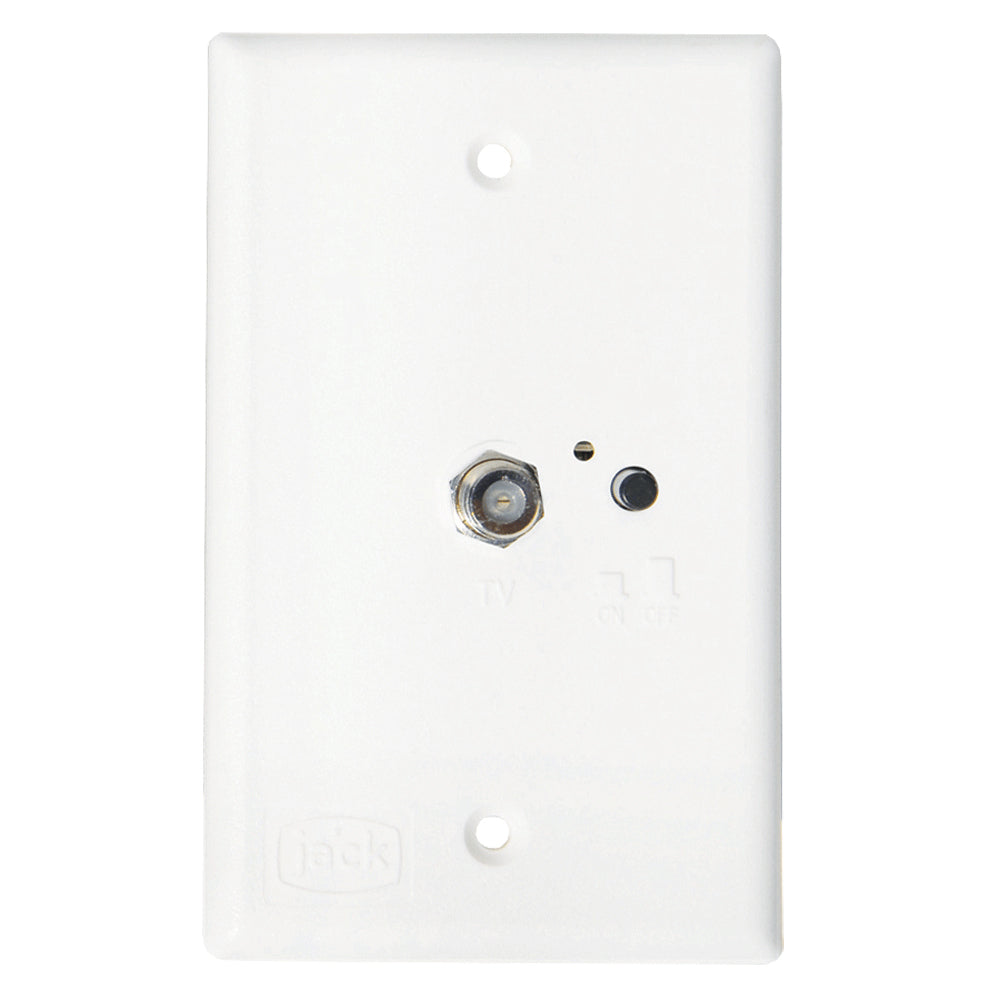 KING Jack PB1000 TV Antenna Power Injector Switch Plate - White