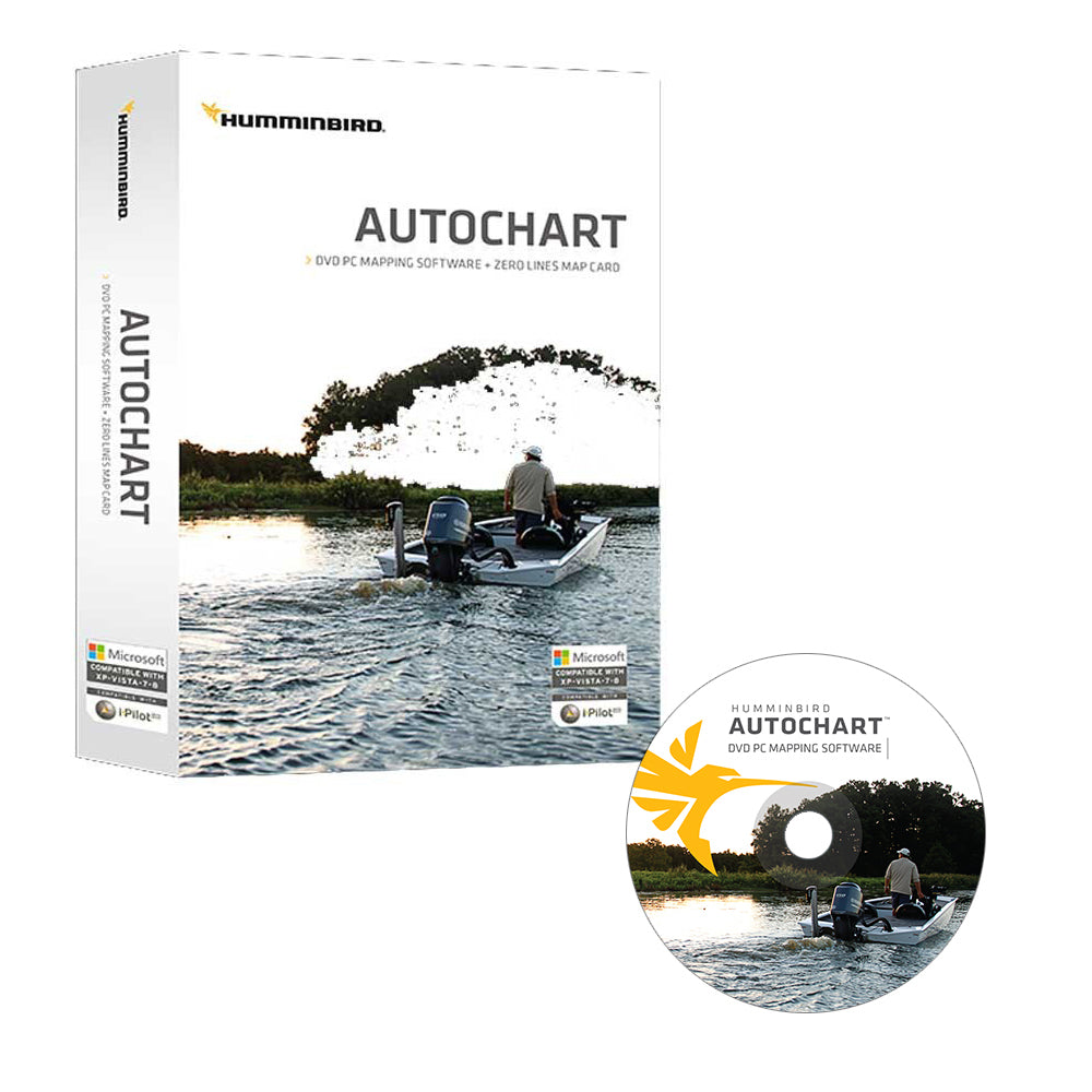 Humminbird Autochart DVD PC Mapping Software w-Zero Lines Map Card