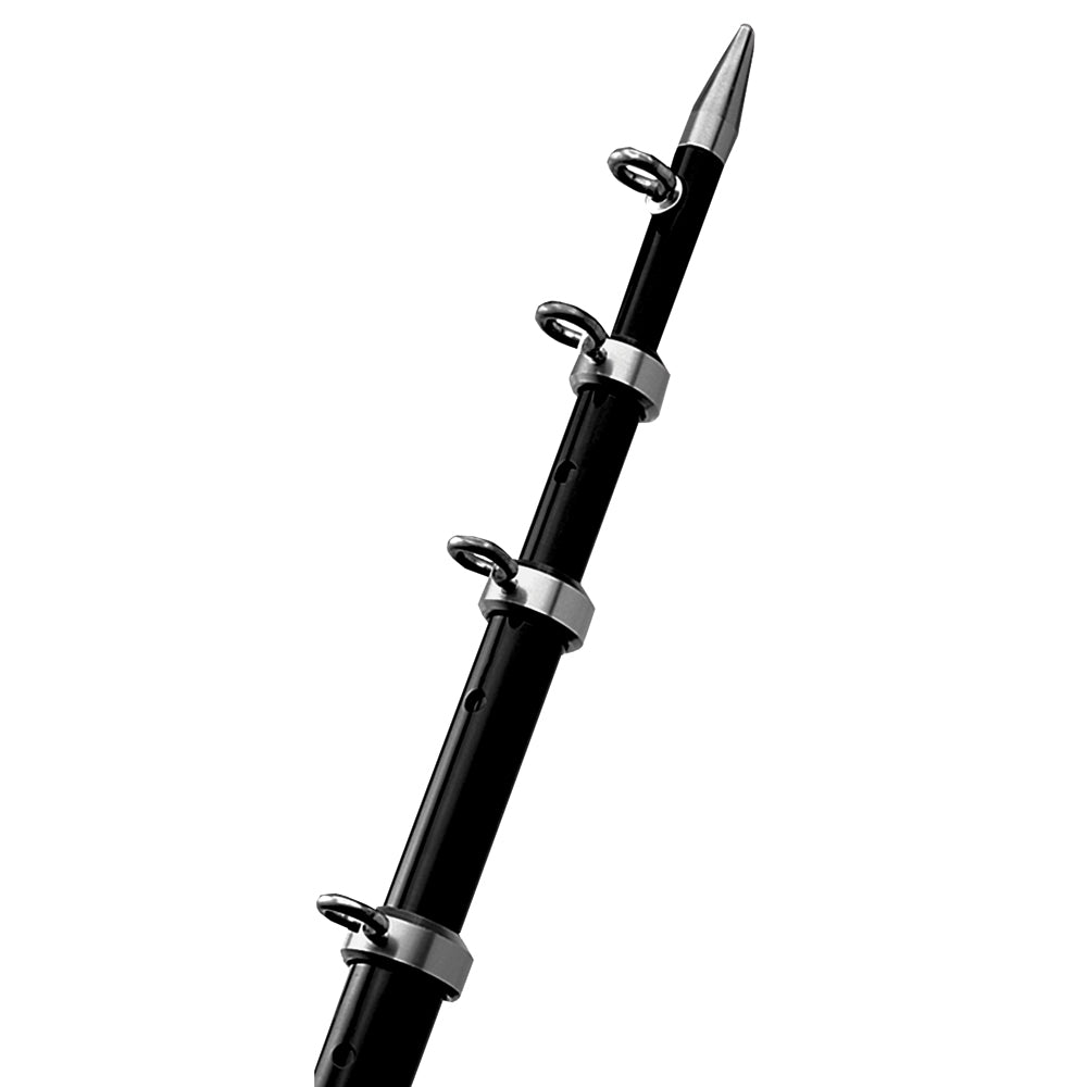 TACO 12' Black-Silver Center Rigger Pole - 1-1-8" Diameter