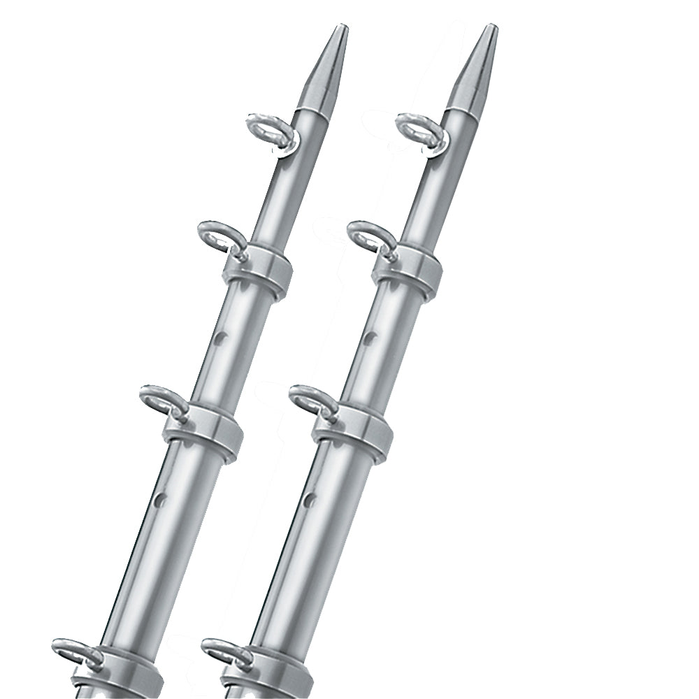 TACO 15' Silver-Silver Outrigger Poles - 1-1-8" Diameter