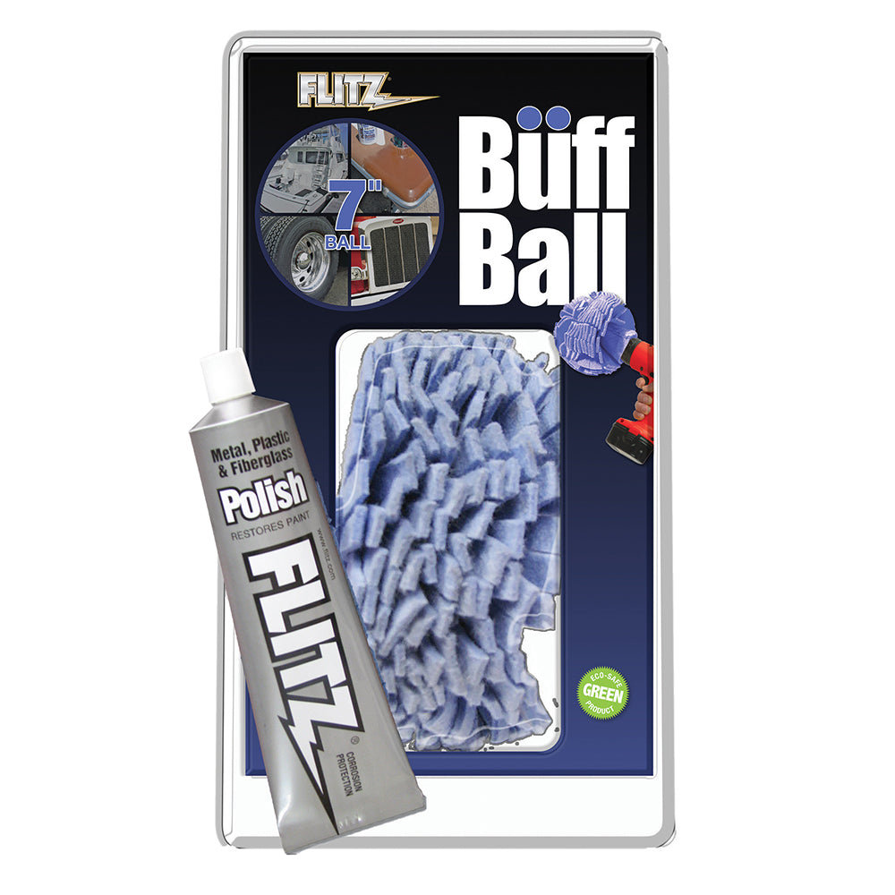 Flitz Buff Ball - Extra Large 7" - White w-1.76oz Tube Flitz Polish