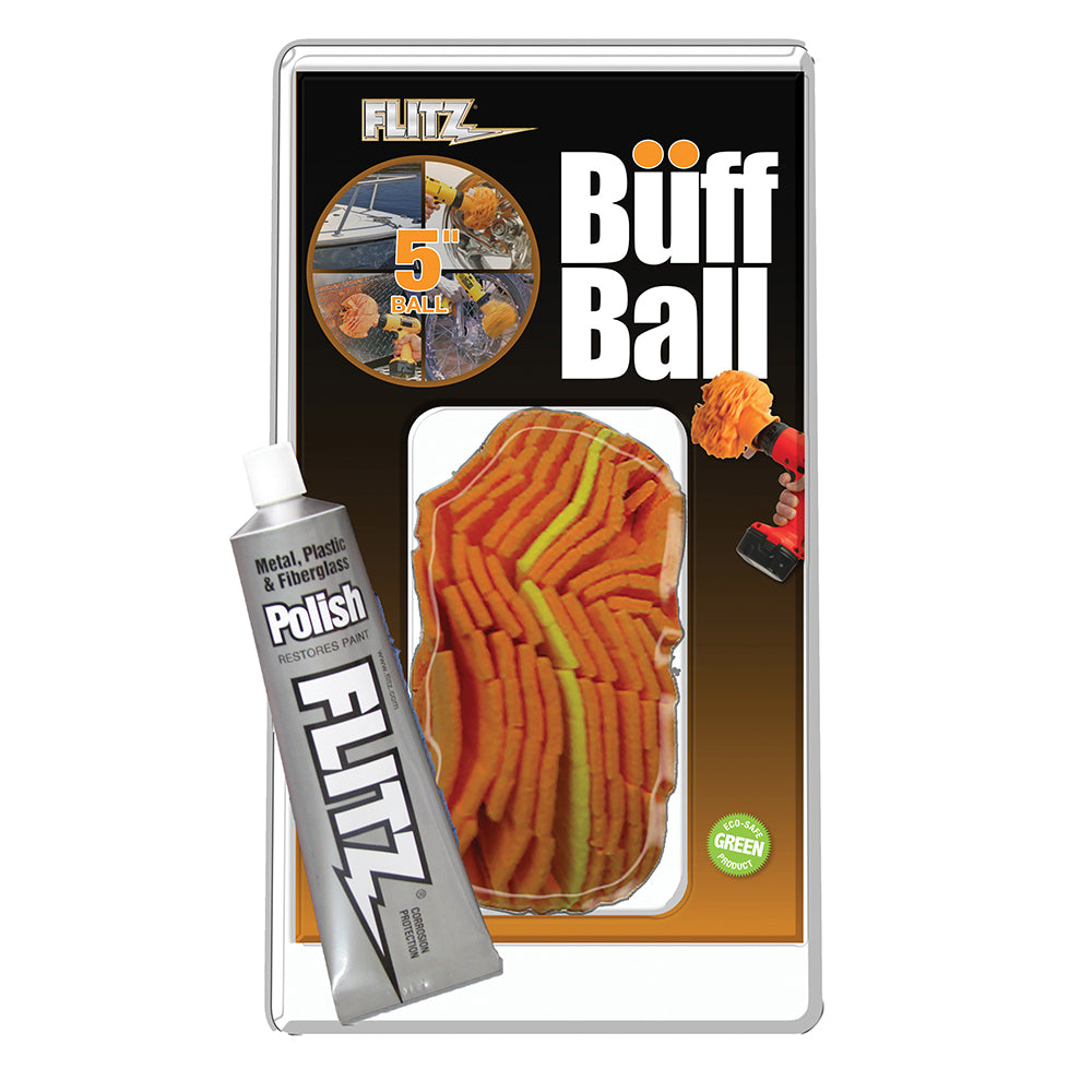 Flitz Buff Ball - Large 5" - White w-1.76oz Tube Flitz Polish