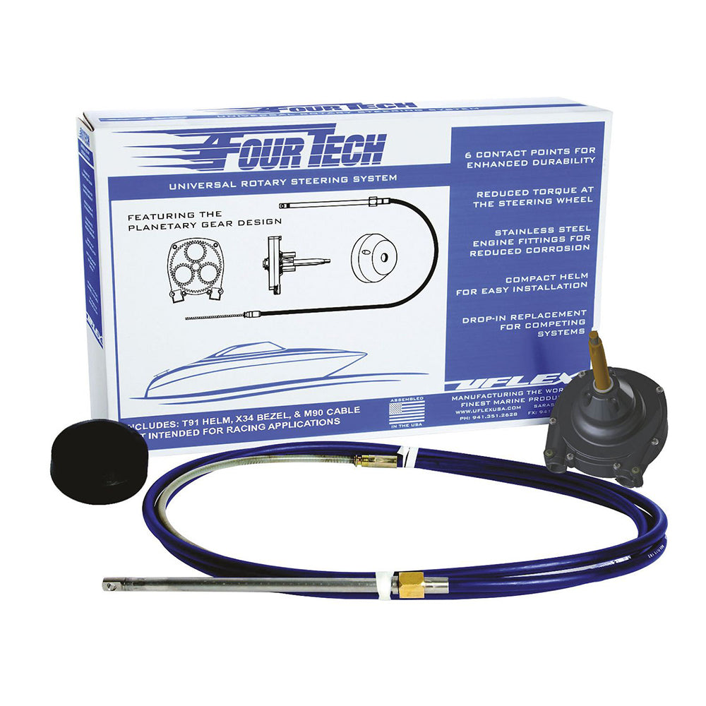 Uflex Fourtech 15' Mach Rotary Steering System w-Helm, Bezel & Cable
