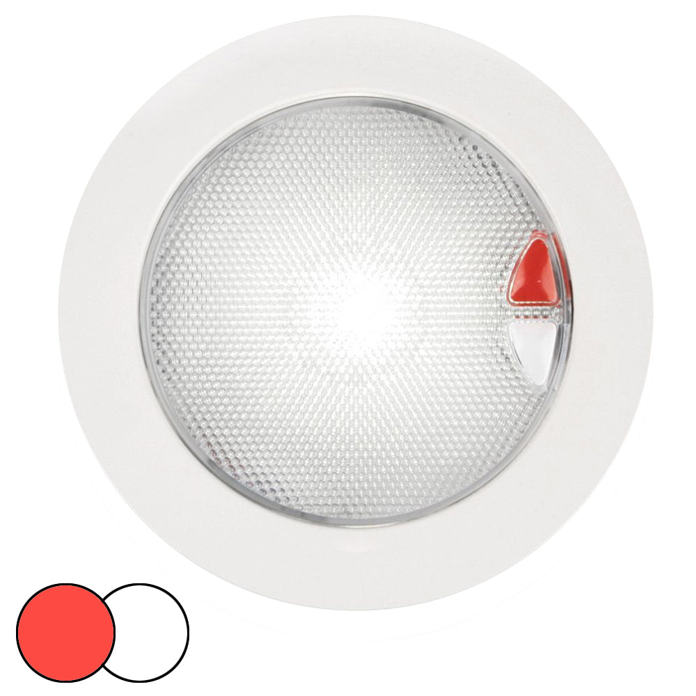 Hella Marine EuroLED 150 Recessed Surface Mount Touch Lamp - Red-White LED - White Plastic Rim