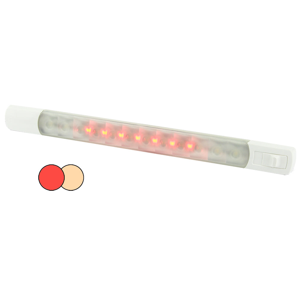 Hella Marine Surface Strip Light w-Switch - Warm White-Red LEDs - 12V