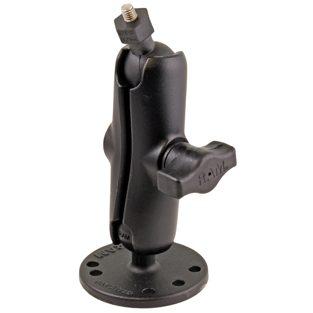 RAM Mount Flat Surface Mount w-1" Ball, including M6 X 30 SS HEX Head Bolt, f-Raymarine Dragonfly-4-5 & WiFish Devices