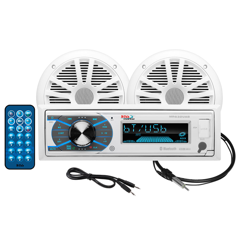 Boss Audio MCK632WB.6 Package w-AM-FM CD Receiver; one Pair of 6.5" Speakers & Antenna