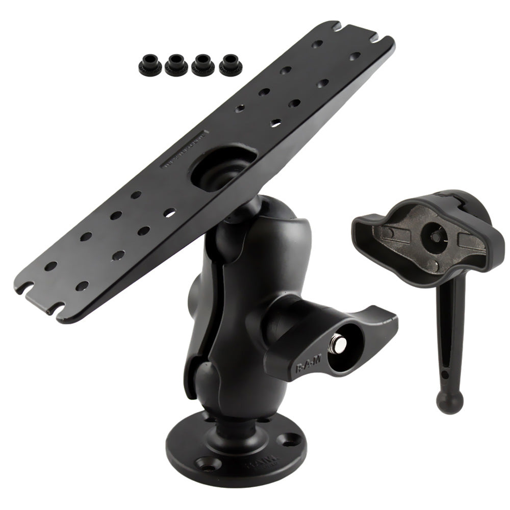 Ram Mount D Size 2.25" Ball Mount w-11" X 3" Rectangle Plate, 3.68" Round Plate and Hi-Torq™ Wrench