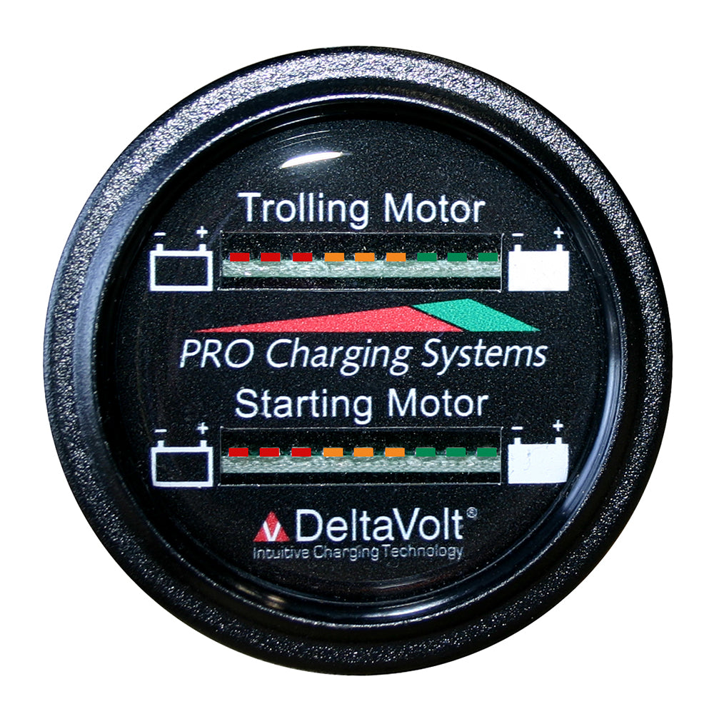 Dual Pro Battery Fuel Gauge - Marine Dual Read Battery Monitor - 12V-24V System - 15' Battery Cable