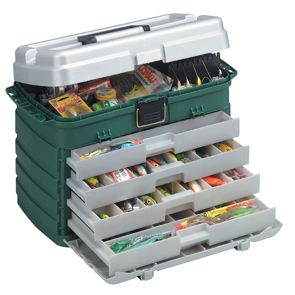 Plano 4-Drawer Tackle Box - Green Metallic-Silver