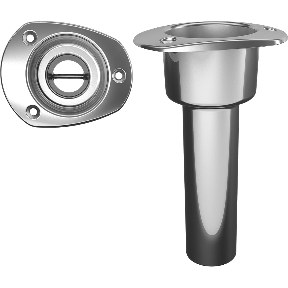 Mate Series Stainless Steel 0° Rod & Cup Holder - Open - Oval Top
