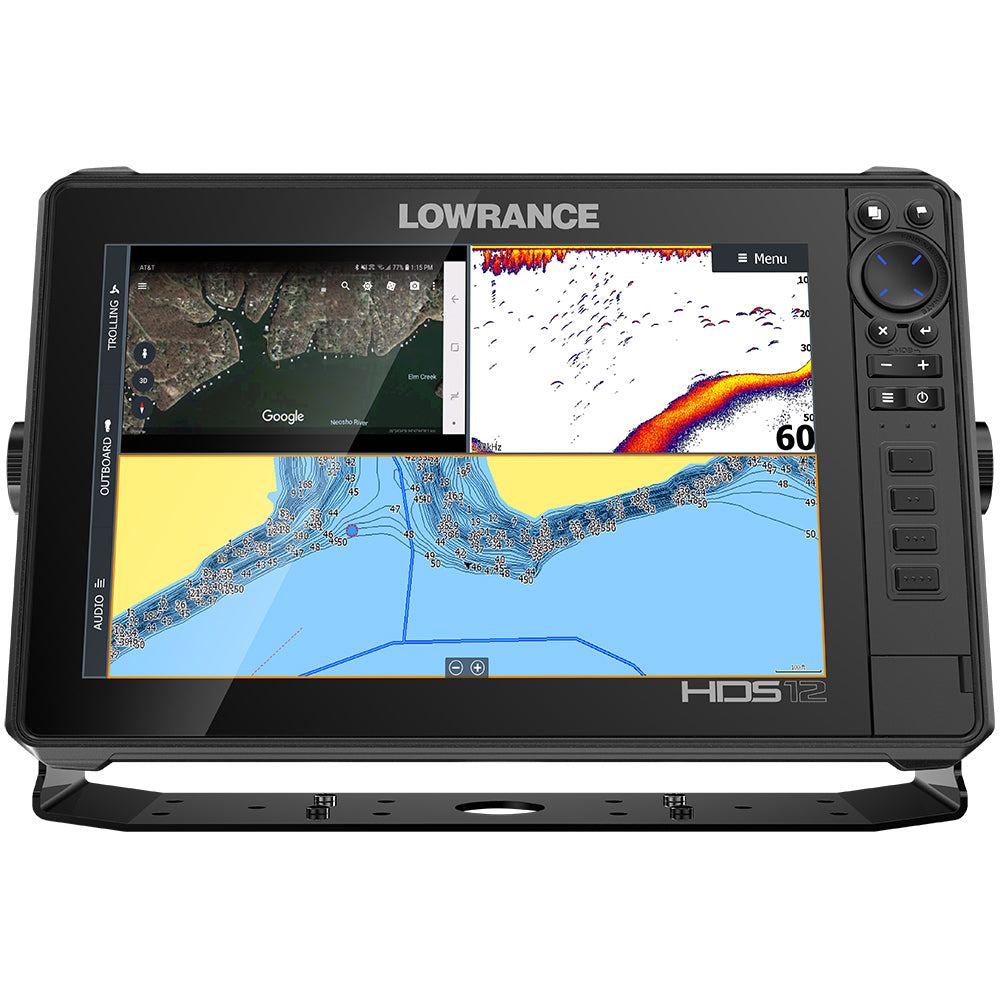 Lowrance HDS-12 LIVE w-Active Imaging 3-in-1 Transom Mount & C-MAP Pro Chart