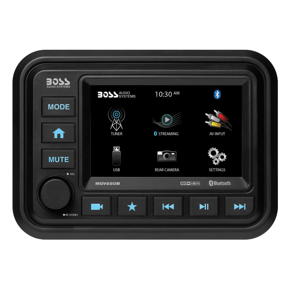 Boss Audio Bluetooth (Audio Streaming) Marine Gauge Digital Media AM-FM Receiver - Black