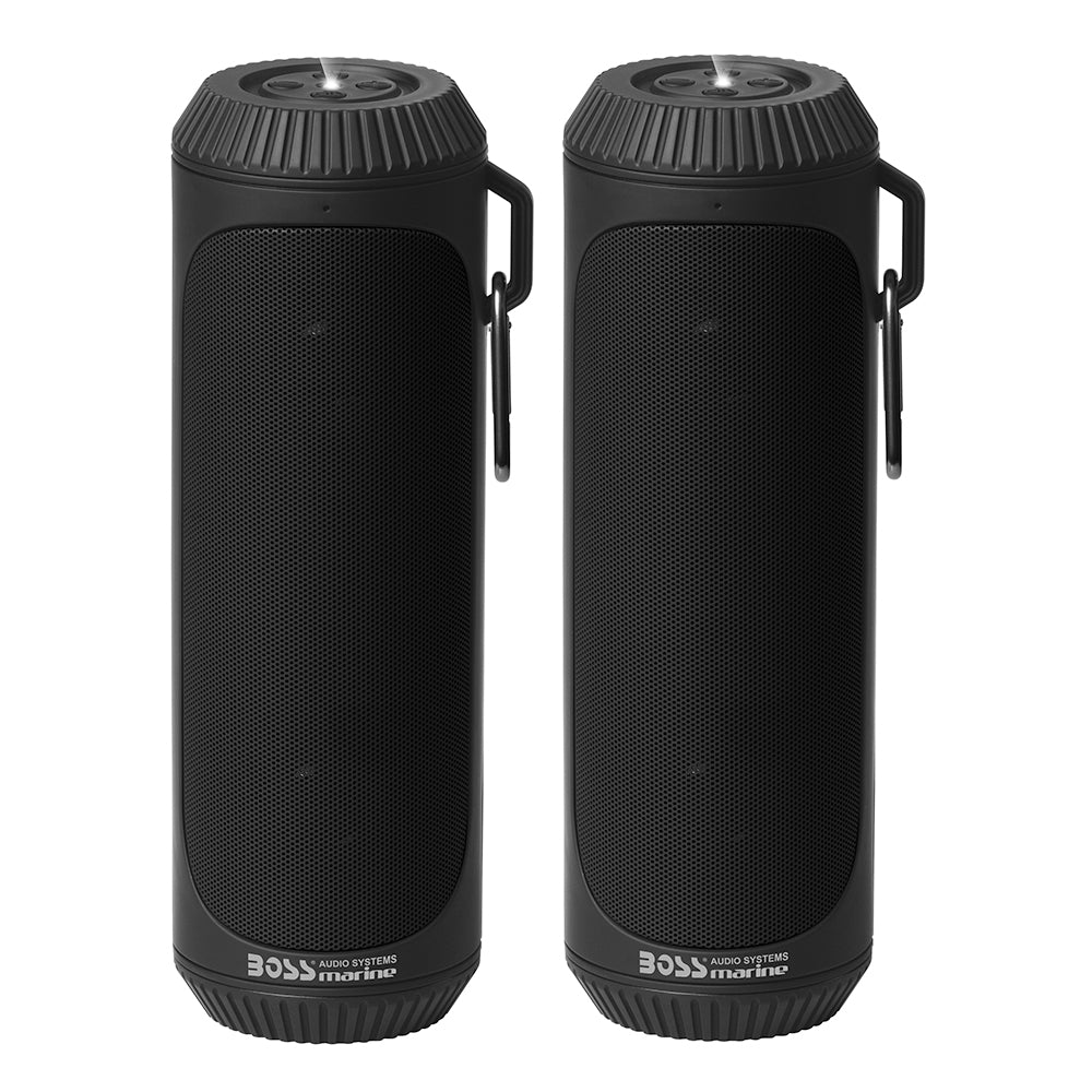 Boss Audio Bolt Marine Bluetooth® Portable Speaker System w-Flashlight - Pair - Black