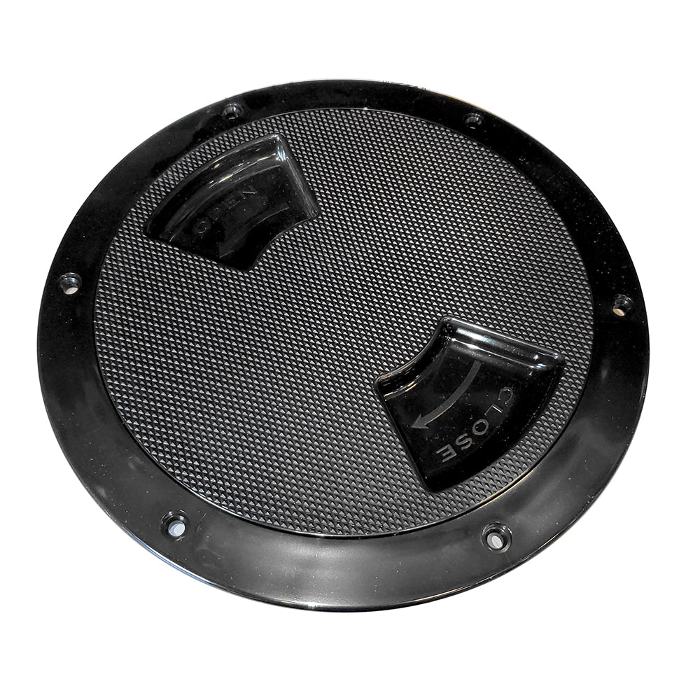 Sea-Dog Quarter-Turn Textured Deck Plate w-Internal Collar - Black - 6"