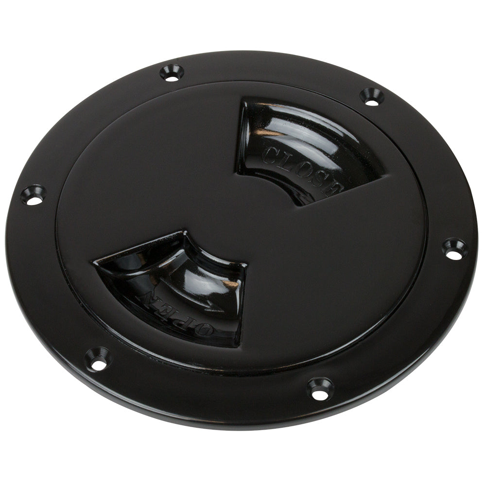 Sea-Dog Quarter-Turn Smooth Deck Plate w-Internal Collar - Black - 8"