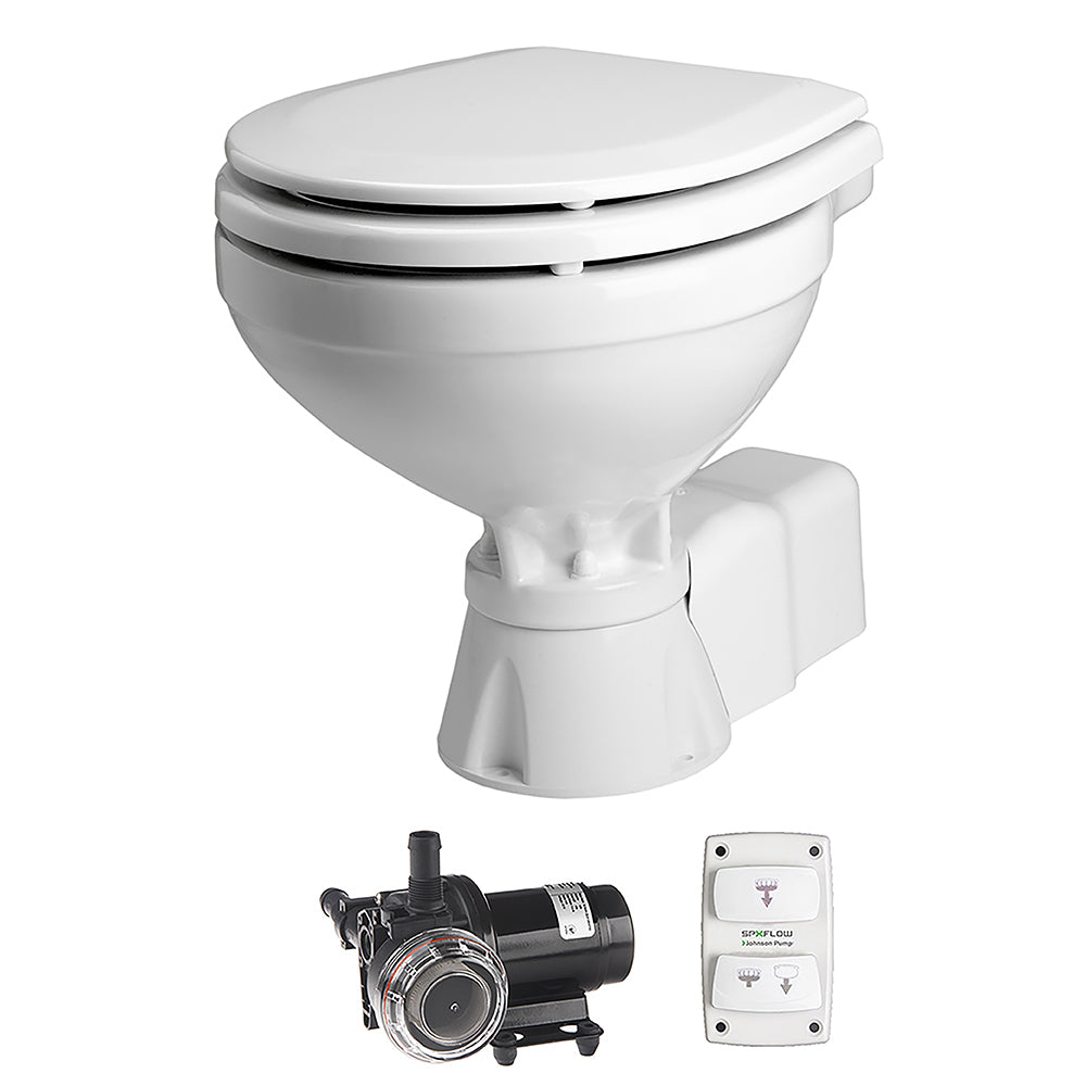 Johnson Pump AquaT Toilet Silent Electric Compact - 12V w-Pump