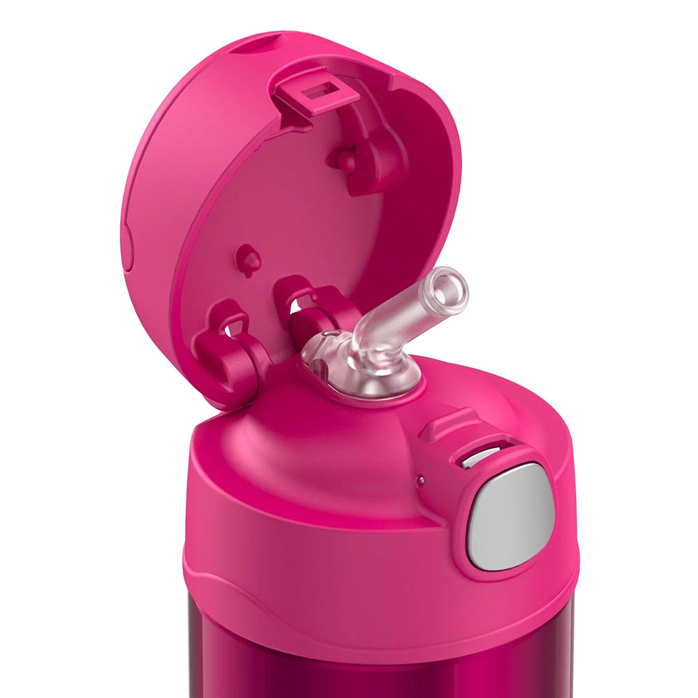 Thermos FUNtainer® Stainless Steel Insulated Pink Water Bottle w-Straw - 12oz