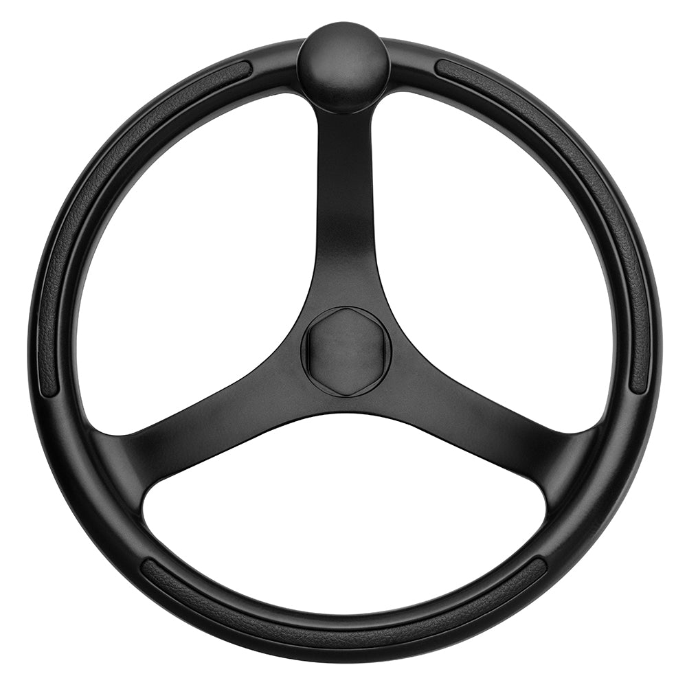Schmitt & Ongaro Primus Wheel 13.5" Black 3-4" Tapered Shaft w-Knob Finger Grips - Black Powder Coat