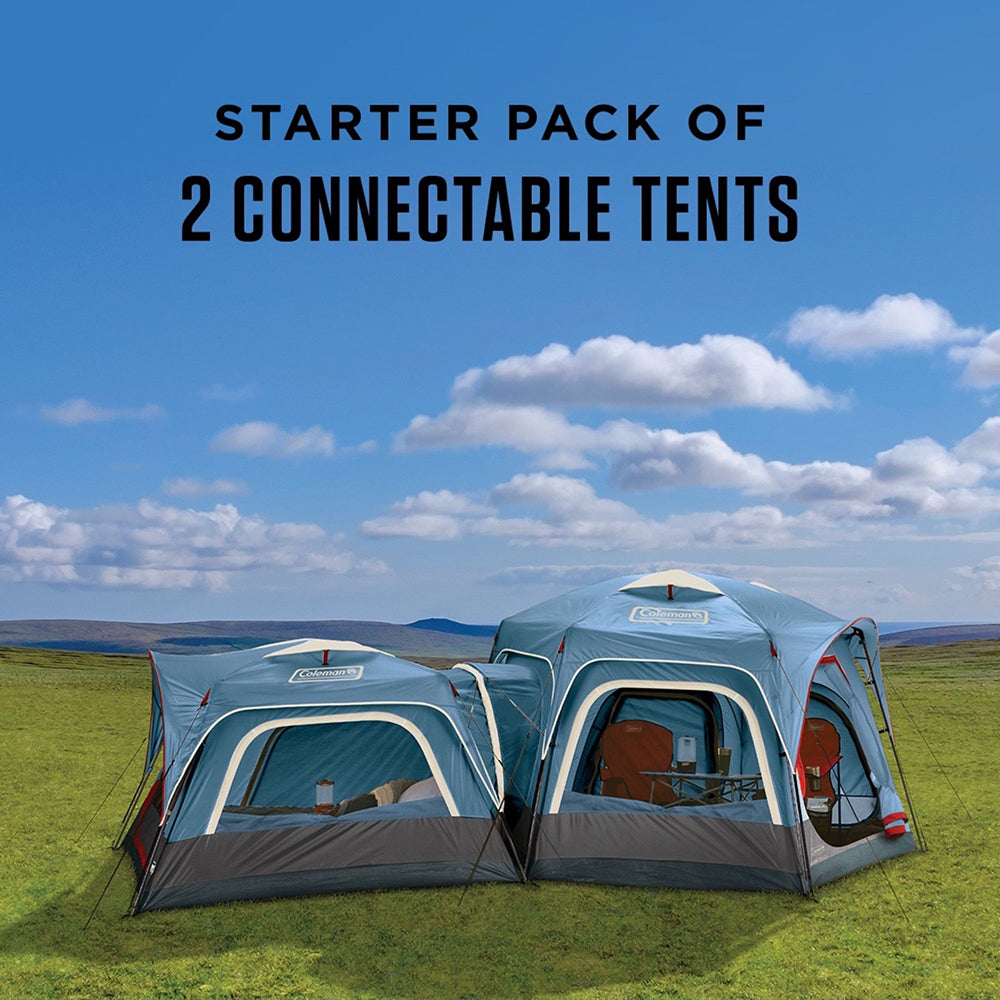 Coleman 3-Person & 6-Person Connectable Tent Bundle w-Fast Pitch Setup - Set of 2 - Blue