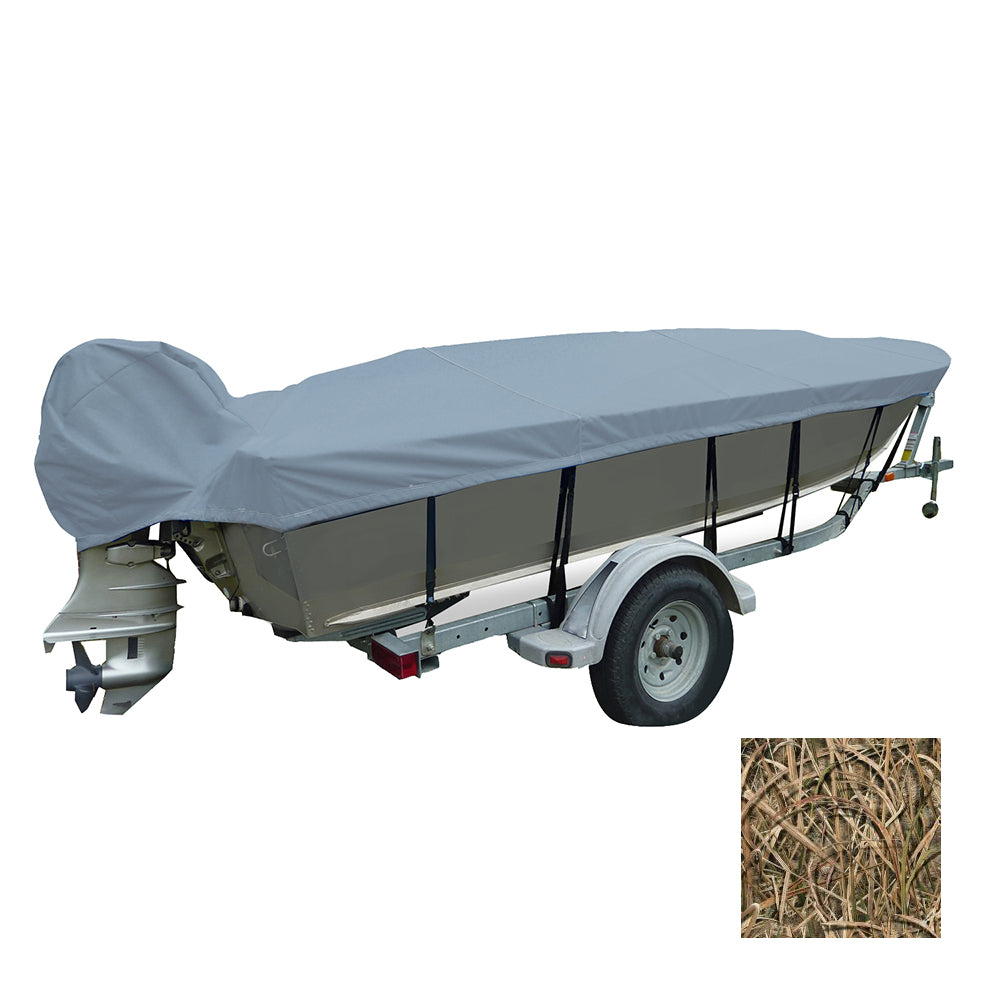Carver Performance Poly-Guard Wide Series Styled-to-Fit Boat Cover f-14.5' V-Hull Fishing Boats - Shadow Grass