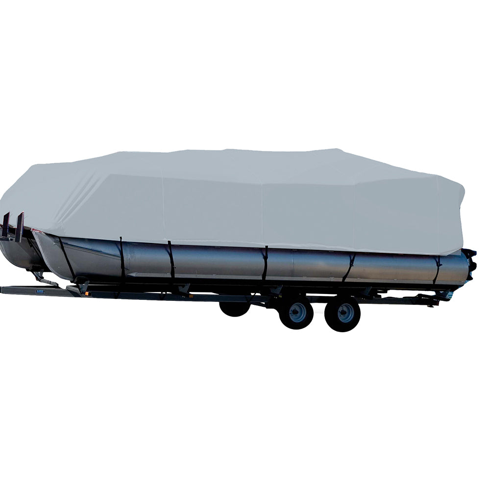 Carver Performance Poly-Guard Styled-to-Fit Boat Cover f-22.5' Pontoons w-Bimini Top & Partial Rails - Grey