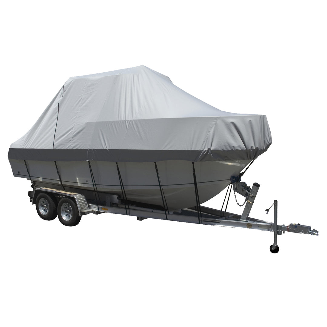 Carver Performance Poly-Guard Specialty Boat Cover f-21.5' Walk Around Cuddy & Center Console Boats - Grey