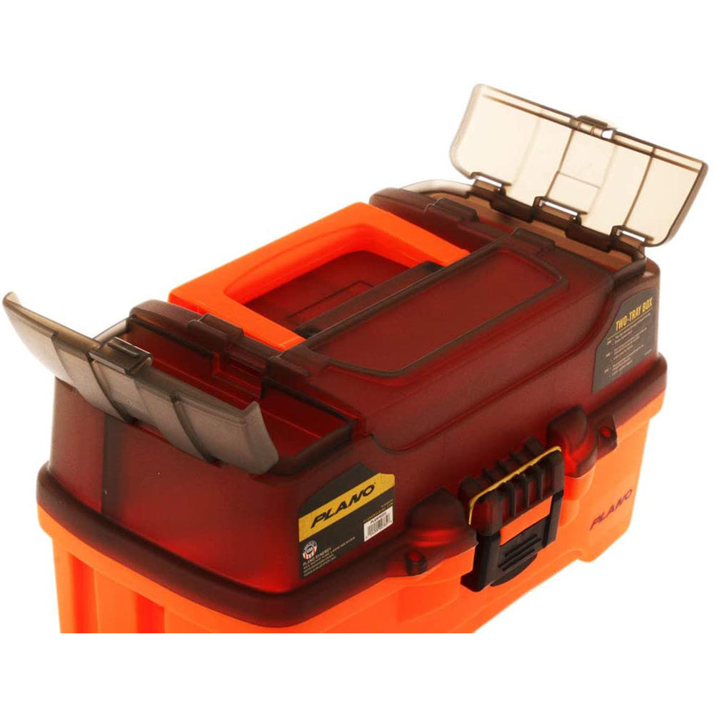 Plano 2-Tray Tackle Box w-Dual Top Access - Smoke & Bright Orange