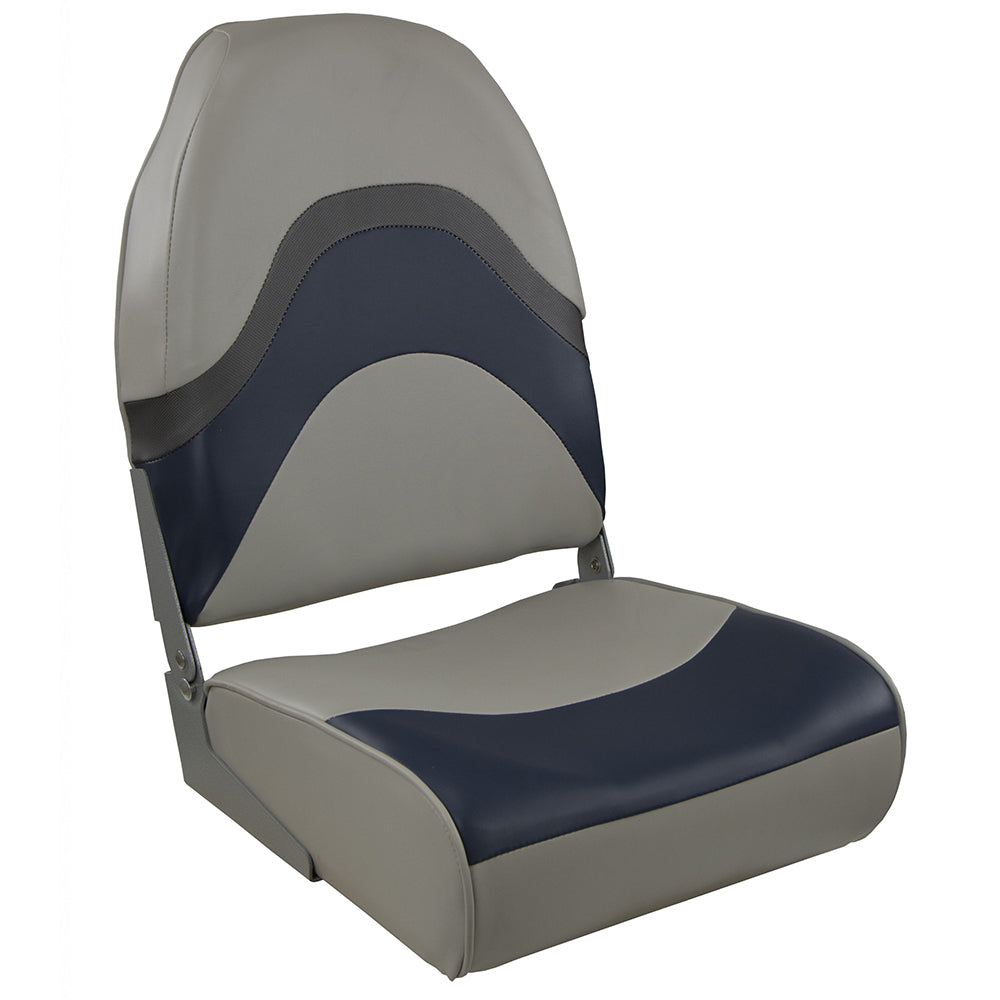 Springfield Premium Wave Folding Seat - Grey-Blue w-Meteor Stripe