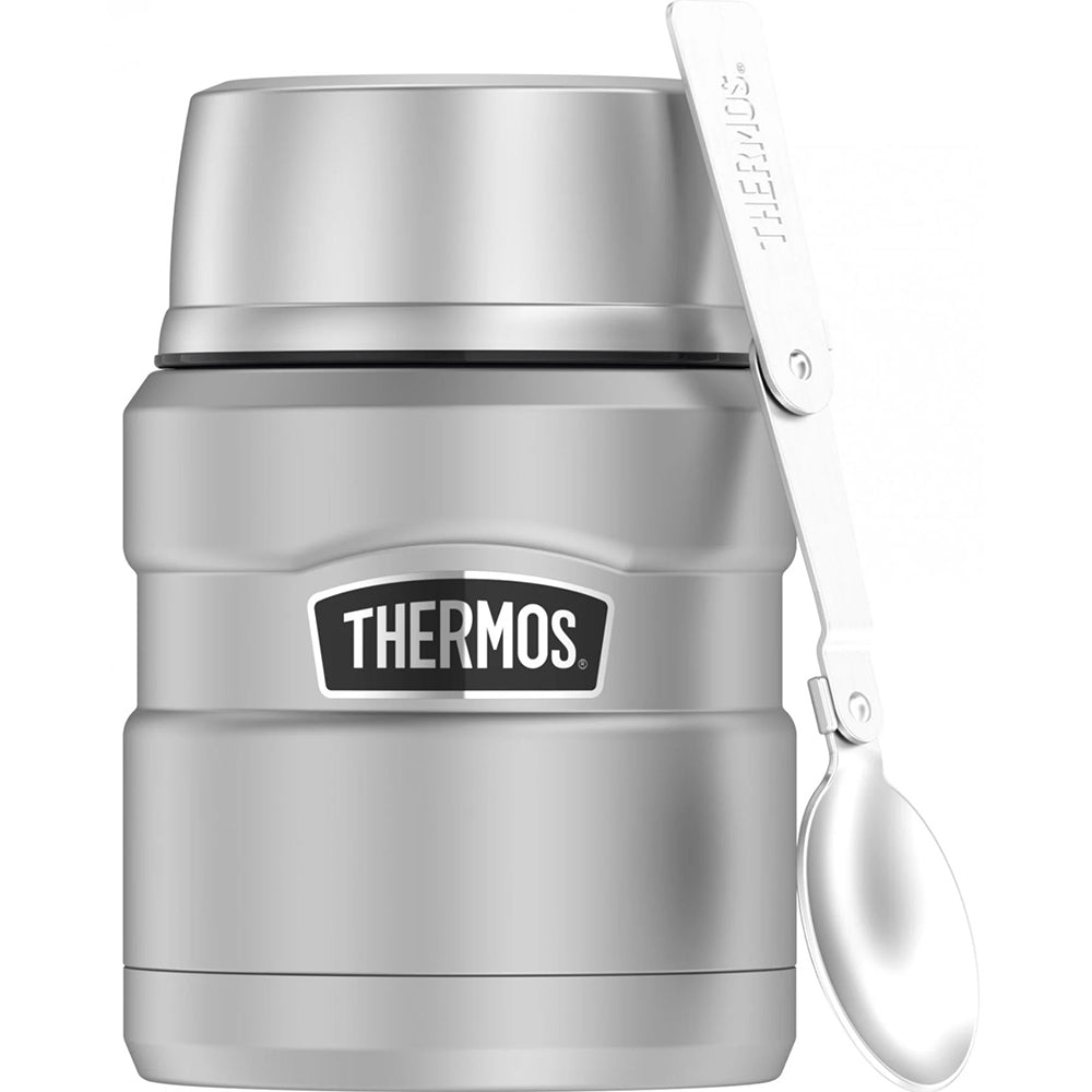 Thermos 16oz Stainless Steel Food Jar w-Folding Spoon - 9 Hours Hot-14 Hours Cold