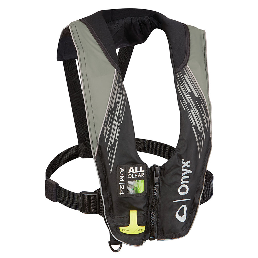 Onyx A-M-24 Series All Clear Automatic-Manual Inflatable Life Jacket - Grey - Adult