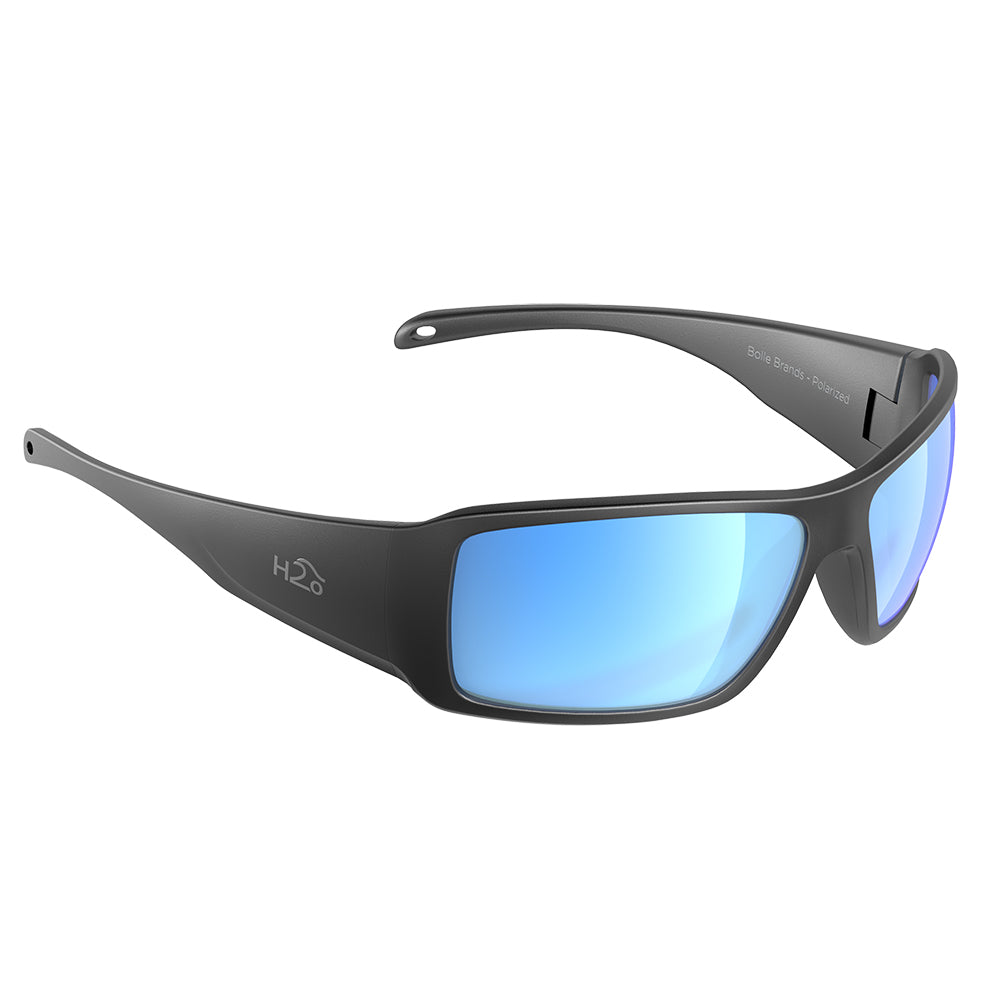 H2Optix Stream Sunglasses Matt Gun Metal, Grey Blue Flash Mirror Lens Cat.3 - AntiSalt Coating w-Floatable Cord